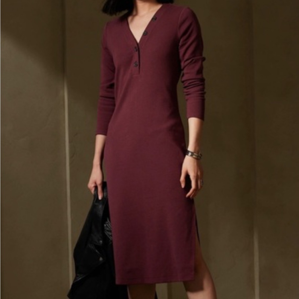 Banana Republic Henley Knit Midi Dress size L